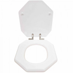 Imperial Bathrooms Astoria Original Soft Close Toilet Seat & Cover White With Polished Nickel Hinges XA50000310NSB