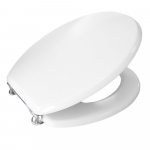 Celmac Cavalcade Standard Close Toilet Seat & Cover With Chrome Plated Brass Bar Hinge White SCL11WH