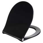 Pressalit Sway Uni Soft Close With Lift Off Bottom Fixing Toilet Seat & Cover Black 970001-D05999