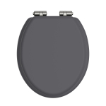 Heritage Bathrooms Soft Close Quick Release Toilet Seat & Cover Graphite With Vintage Gold Hinges TSGRA100SC