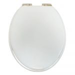 Heritage Bathrooms Soft Close Quick Release Toilet Seat & Cover White Gloss With Vintage Gold Hinges TSWGL100SC