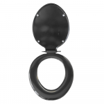 Celmac Calypso Standard Close Toilet Seat & Cover With Colour Match Plastic Hinge Black SCA11BL/SCA21BL