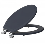 Tavistock Vitoria Soft Close Wooden Toilet Seat & Cover Matt Dark Grey With Chrome Hinges DC4004-SF