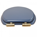 Heritage Bathrooms Soft Close Quick Release Toilet Seat & Cover Maritime Blue With Brushed Brass Hinges TSMBL104SC