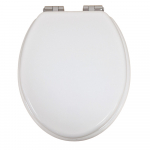 Heritage Bathrooms Soft Close Quick Release Toilet Seat & Cover White Gloss With Chrome Hinges TSWGL101SC
