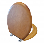 Burlington Wood Standard Close Toilet Seat & Cover Oak With Hygiene Handle Oak S11_A51CHR