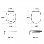 Armitage Shanks Contour 21 Small Standard Close Toilet Seat & Cover Grey S4056LJ