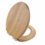Heritage Bathrooms Soft Close Quick Release Toilet Seat & Cover Oak Finish With Chrome Hinges TSOAK101SC