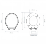 Tavistock Vitoria Soft Close Wooden Toilet Seat & Cover Bule With Chrome Hinges DC4014-SF