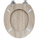 Pura Wyndham Soft Close Chrome Hinge Toilet Seat & Cover Oak S10142-OAK
