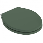 Hudson Reed Chancery Wooden Soft Close Quick Release Toilet Seat & Cover Hunter Green with Chrome Hinge LOS898