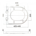 EuroShowers PP D TwentyOne Soft Close Toilet Seat & Cover White 87390