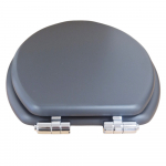 Heritage Bathrooms Soft Close Quick Release Toilet Seat & Cover Graphite With Chrome Hinges TSGRA101SSC