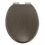 Heritage Bathrooms Soft Close Quick Release Toilet Seat & Cover Walnut With Brushed Nickel Hinges TSWAL103SSC