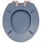 Heritage Bathrooms Soft Close Quick Release Toilet Seat & Cover Maritime Blue With Brushed Nickel Hinges TSMBL103SC