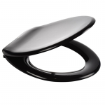 Celmac Sapphire Standard Close Toilet Seat & Cover With Bottom Fix Plastic Hinge Black SSP11BL