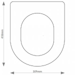 Saneux Austen BTW 50074 Solid Wood Replacement Toilet Seat & Cover Soft Close BBSC.SAN.AUS.BTW.BHF
