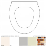 Saneux Panoramic Solid Wood Replacement Toilet Seat & Cover Soft Close BBSC.SAN.PAN.BHF