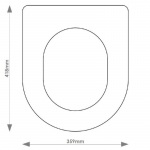Twyford Entice/Wave BTW 225mm Solid Wood Replacement Toilet Seat & Cover BB.TWY.ENT.BTW