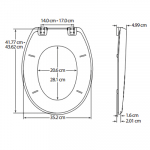 Bemis Buxton Standard Close Toilet Seat & Cover With Plastic Hinge Colour Options 2850TP