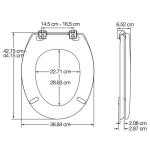 Choice Universal PRO Standard Close Toilet Seat & Cover With Metal Hinge Black CH.4100CP-BLACK