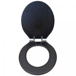 Tavistock Marston Slim Soft Close Quick Release Wooden Toilet Seat & Cover Black With Chrome Hinges DC4051-SF