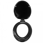 Celmac Sonata Standard Close Toilet Seat & Cover With Top Fix Stainless Steel Hinge Black SSO15BL
