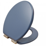 Heritage Bathrooms Soft Close Quick Release Toilet Seat & Cover Maritime Blue With Brushed Nickel Hinges TSMBL103SC