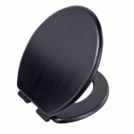 Heritage Bathrooms Soft Close Quick Release Toilet Seat & Cover Black With Matt Black Hinges TSBLA105SC