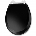 Croydex Lene Flexi-Fix Soft Close Quick Release Wooden Toilet Seat & Cover Matt Black WL601121H