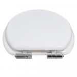 Heritage Bathrooms Soft Close Quick Release Toilet Seat & Cover White Gloss With Chrome Hinges TSWGL101SC