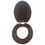 Heritage Bathrooms Soft Close Quick Release Toilet Seat & Cover Walnut With Chrome Hinges TSWAL101SSC