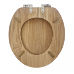 Heritage Bathrooms Soft Close Quick Release Toilet Seat & Cover Oak With Vintage Gold Hinges TSOAK100SC