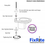 FixRite Professional Non-Slip Toilet Seat Fixing Pack With Tightening Tool Bottom Fix FR200400