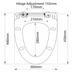 Cersanit Senator Standard Close Toilet Seat & Cover White K98-0043