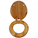 Choice Solid Wood Standard Close Toilet Seat & Cover Antique Pine With Gold Hinges CH.506340