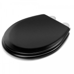 Croydex Lene Flexi-Fix Soft Close Quick Release Wooden Toilet Seat & Cover Matt Black WL601121H