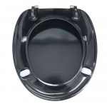 Pressalit 2000 Standard Close Bottom Fixing Toilet Seat & Cover Black 124001-B13999