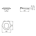 Armitage Shanks Contour 21 Splash 305mm Standard Close Toilet Seat Only Blue S454236