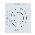 Celmac Celeste Pro Raised Standard Close Toilet Seat Only With Metal Hinge & Stability Buffers White SCI51WY