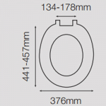 Celmac Sapphire Standard Close Toilet Seat & Cover With Bottom Fix Plastic Hinge Black SSP11BL