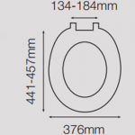 Celmac Saxon Standard Close Toilet Seat & Cover With Plastic Bottom Fix Hinge Black SSA21BL