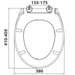 Celmac VIP Standard Close Toilet Seat & Cover with Bottom Fix Plastic Hinge White 20721922