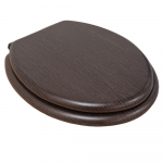 Heritage Bathrooms Soft Close Quick Release Toilet Seat & Cover Walnut With Matt Black Hinges TSWAL105SSC