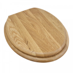 Heritage Bathrooms Soft Close Quick Release Toilet Seat & Cover Oak With Brushed Brass Hinges TSOAK104SC
