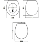 Hudson Reed Richmond Wooden Soft Close Quick Release Toilet Seat & Cover Twilight Blue with Chrome Hinge LOS399