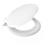 Celmac Saxon Standard Close Toilet Seat & Cover With Stainless Steel Bottom Fix Hinge White SSA12WH