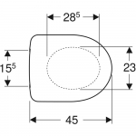 Geberit Selnova Round Bottom Fix Plastic Hinge Toilet Seat and Cover 500.330.01.1 - White