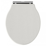 Hudson Reed Chancery Wooden Soft Close Quick Release Toilet Seat & Cover Timeless Sand with Chrome Hinge LOS498