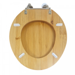 Choice Solid Wood Standard Close Toilet Seat & Cover Antique Pine With Gold Hinges CH.506341